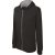Gyermek cipzáras pulóver bélelt kontrasztos kapucnival, Kariban KA486, Black/Fine Grey-12/14