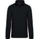 Férfi galléros 1/4 cipzáros pulóver, Kariban KA487, Black-XL