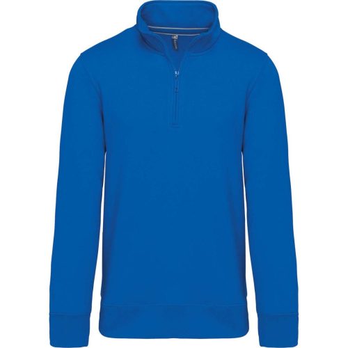 Férfi galléros 1/4 cipzáros pulóver, Kariban KA487, Light Royal Blue-4XL