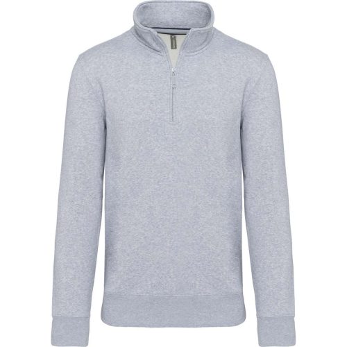 Férfi galléros 1/4 cipzáros pulóver, Kariban KA487, Oxford Grey-4XL