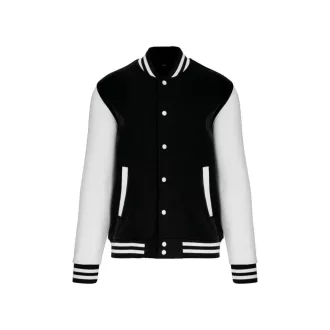   Uniszex  vastag patentos pulóver, Kariban KA497, Black/White-XS