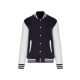 Uniszex  vastag patentos pulóver, Kariban KA497, Navy/White-3XL