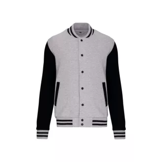   Uniszex  vastag patentos pulóver, Kariban KA497, Oxford Grey/Black-XS