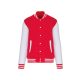 Uniszex  vastag patentos pulóver, Kariban KA497, Red/White-XL
