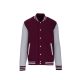Uniszex  vastag patentos pulóver, Kariban KA497, Wine/Oxford Grey-XS