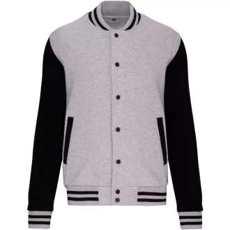   Gyermek patentos dzseki csíkos szélekkel, Kariban KA498, Oxford Grey/Black-6/8