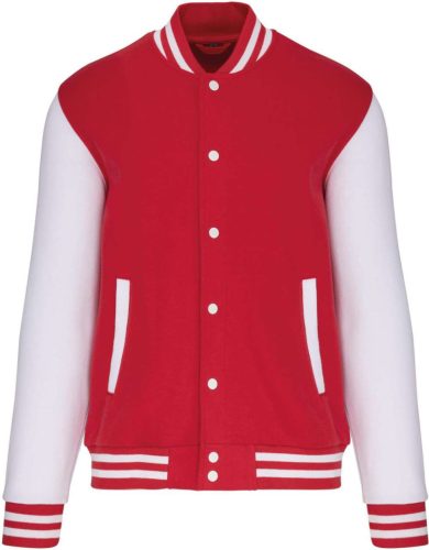 Gyermek patentos dzseki csíkos szélekkel, Kariban KA498, Red/White-6/8