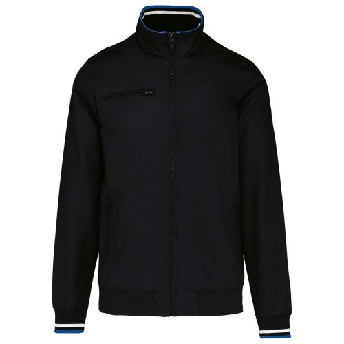Uniszex  férfi dzseki, hálós béléssel, Kariban KA609, Black/White/Blue-L
