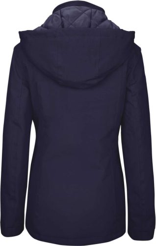 Női levehető kapucnis bélelt kabát, Kariban KA6108, Navy-3XL