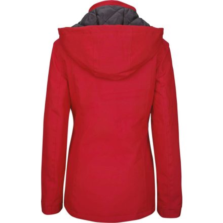 Női levehető kapucnis bélelt kabát, Kariban KA6108, Red-3XL