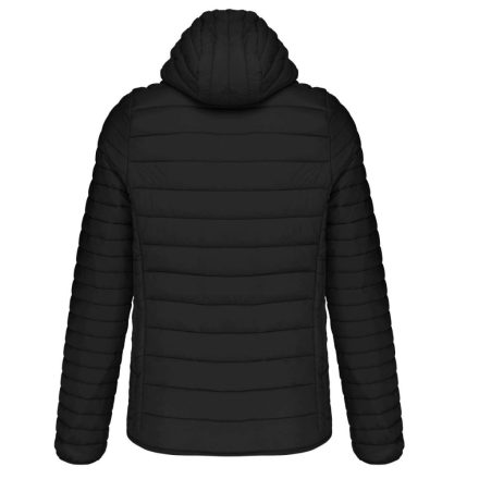 Férfi meleg és ultrakönnyű kapucnis bélelt kabát , Kariban KA6110, Black-M