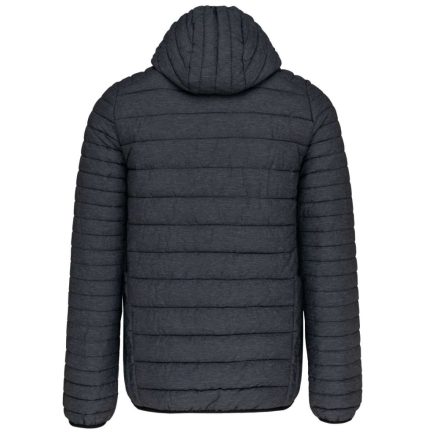 Férfi meleg és ultrakönnyű kapucnis bélelt kabát , Kariban KA6110, Marl Dark Grey-M