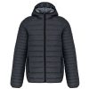 Férfi meleg és ultrakönnyű kapucnis bélelt kabát , Kariban KA6110, Marl Dark Grey-S