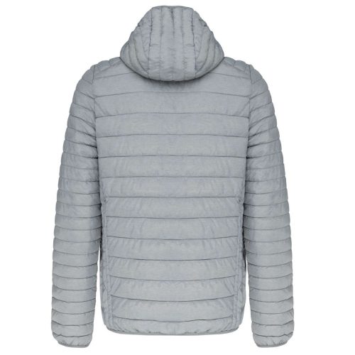 Férfi meleg és ultrakönnyű kapucnis bélelt kabát , Kariban KA6110, Marl Silver-S