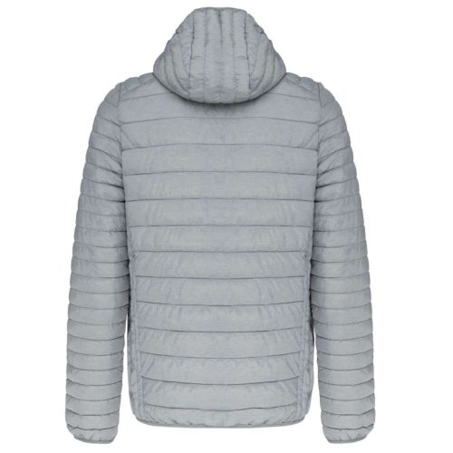 Férfi meleg és ultrakönnyű kapucnis bélelt kabát , Kariban KA6110, Marl Silver-XL