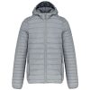 Férfi meleg és ultrakönnyű kapucnis bélelt kabát , Kariban KA6110, Marl Silver-XL