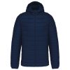 Férfi meleg és ultrakönnyű kapucnis bélelt kabát , Kariban KA6110, Navy-XL