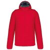 Férfi meleg és ultrakönnyű kapucnis bélelt kabát , Kariban KA6110, Red-4XL