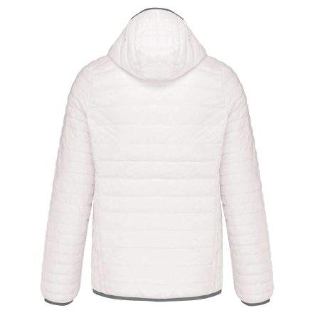 Férfi meleg és ultrakönnyű kapucnis bélelt kabát , Kariban KA6110, White-M