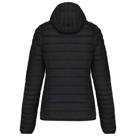 Női kapucnis bélelt meleg és ultrakönnyű kabát , Kariban KA6111, Black-M