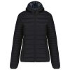 Női kapucnis bélelt meleg és ultrakönnyű kabát , Kariban KA6111, Black-M