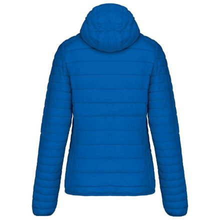 Női kapucnis bélelt meleg és ultrakönnyű kabát , Kariban KA6111, Light Royal Blue-M