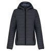 Női kapucnis bélelt meleg és ultrakönnyű kabát , Kariban KA6111, Marl Dark Grey-S