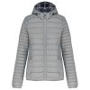 Női kapucnis bélelt meleg és ultrakönnyű kabát , Kariban KA6111, Marl Silver-2XL