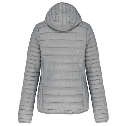 Női kapucnis bélelt meleg és ultrakönnyű kabát , Kariban KA6111, Marl Silver-M