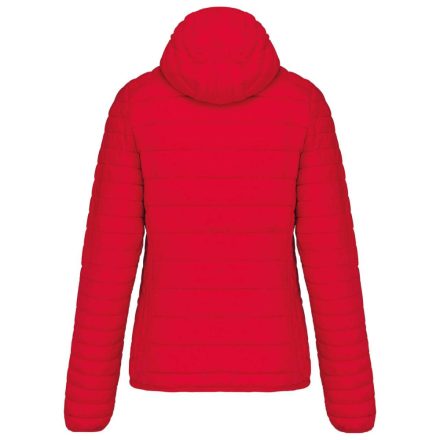 Női kapucnis bélelt meleg és ultrakönnyű kabát , Kariban KA6111, Red-M