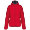 Női kapucnis bélelt meleg és ultrakönnyű kabát , Kariban KA6111, Red-XS