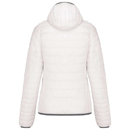 Női kapucnis bélelt meleg és ultrakönnyű kabát , Kariban KA6111, White-2XL