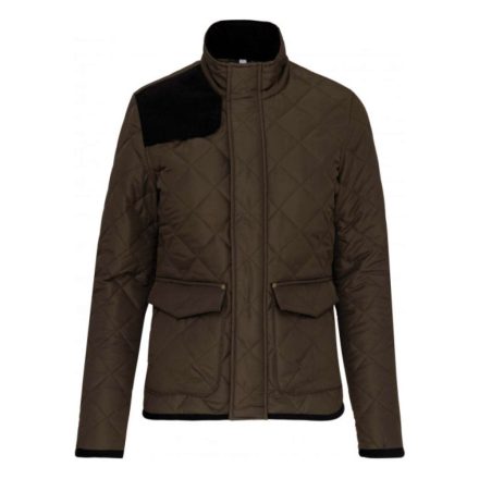 Férfi steppelt kabát, Kariban KA6126, Mossy Green/Black-S