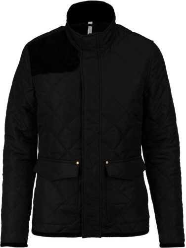 Női steppelt kabát, Kariban KA6127, Black/Black-M
