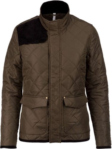 Női steppelt kabát, Kariban KA6127, Mossy Green/Black-XL