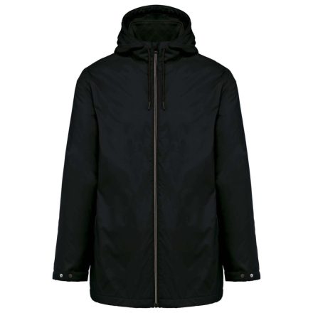Uniszex kapucnis kabát, mikropolár béléssel, Kariban KA6153, Black-2XL