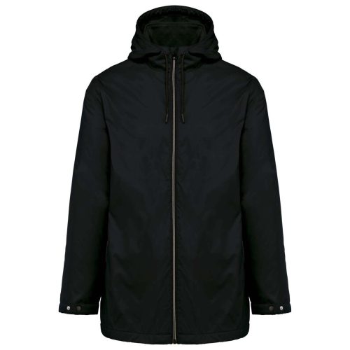 Uniszex kapucnis kabát, mikropolár béléssel, Kariban KA6153, Black-L