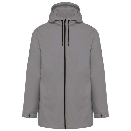 Uniszex kapucnis kabát, mikropolár béléssel, Kariban KA6153, Silver-4XL