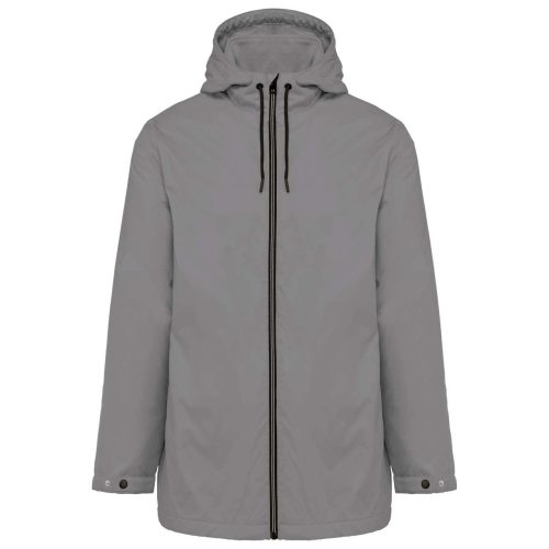 Uniszex kapucnis kabát, mikropolár béléssel, Kariban KA6153, Silver-4XL