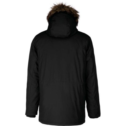 Férfi téli kapucnis bélelt kabát, Kariban KA621, Black-2XL