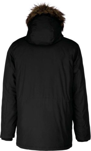 Férfi téli kapucnis bélelt kabát, Kariban KA621, Black-M