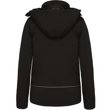 Női kapucnis, bélelt softshell kabát, Kariban KA651, Black-XL
