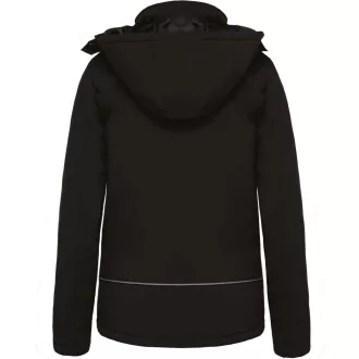   Női kapucnis, bélelt softshell kabát, Kariban KA651, Black-XS