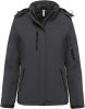Női kapucnis, bélelt softshell kabát, Kariban KA651, Titanium-XS