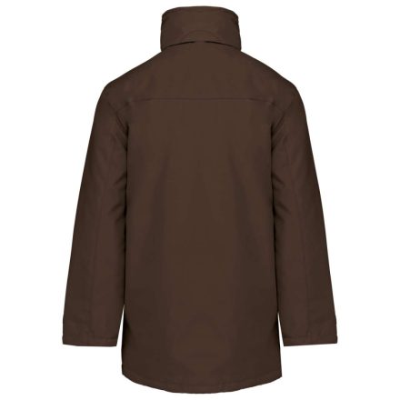 Uniszex kapucnis kabát steppelt béléssel, Kariban KA677, Chocolate-2XL