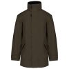 Uniszex kapucnis kabát steppelt béléssel, Kariban KA677, Deep Khaki-XS