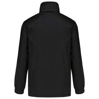   Férfi bélelt széldzseki rejtett kapucnival, Kariban KA687, Black-2XL