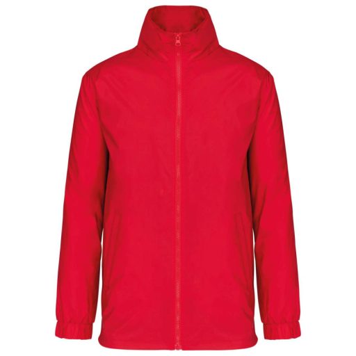 Férfi bélelt széldzseki rejtett kapucnival, Kariban KA687, Red-3XL