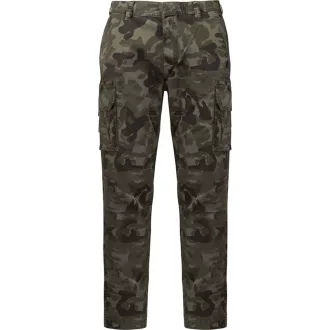   Férfi oldalzsebes sztrecs nadrág, Kariban KA744, Olive Camouflage-38