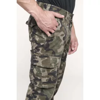   Férfi oldalzsebes sztrecs nadrág, Kariban KA744, Olive Camouflage-38